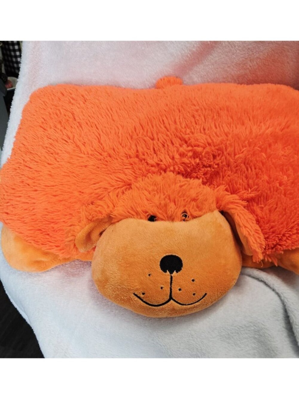 Pillow Pets Orange Neon Neonz Dog 16" Plush Shaggy Puppy 2012 - Picture 2 of 6